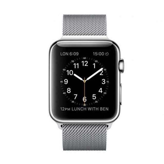 اپل واچ سری1 استیل کیس بند میلانز لوپ سیلور38mm