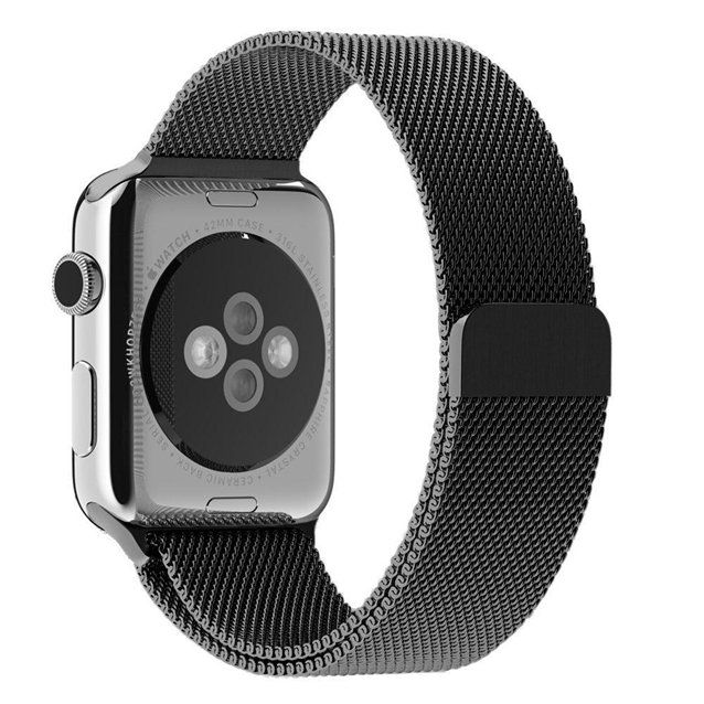  اپل واچ سری1 استیل کیس بند میلانز لوپ مشکی42mm