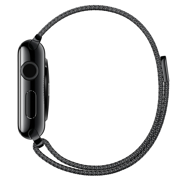 اپل واچ سری1 استیل کیس بند میلانز لوپ مشکی38mm