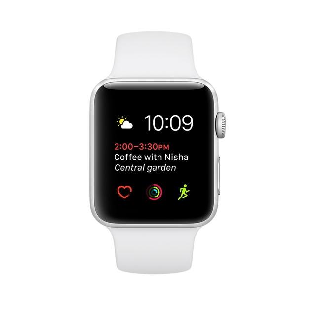 اپل واچ نسل2 سیلور کیس اسپورت بند سفید 42mm