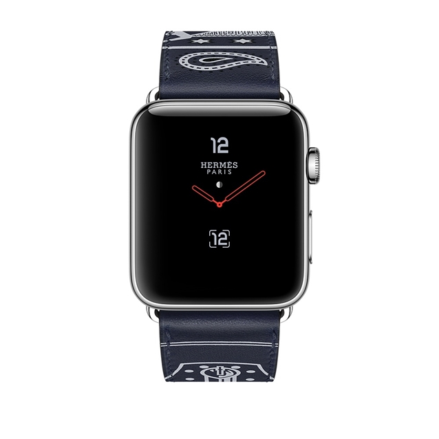 واچ سری3 هرمس 42mm مدل Leather Single Tour طرح دار صورمه ای