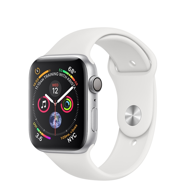 اپل واچ 4 آلومینیوم سیلور اسپورت بند سفید 40mm
