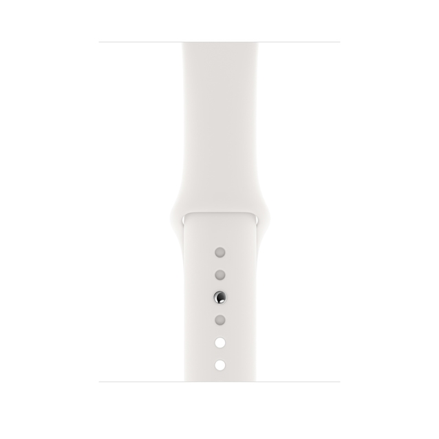 اپل واچ 4 استیل سیلور اسپورت بند سفید 44mm